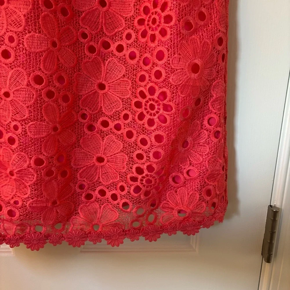 Kate Spade Shore Thing Lace Shift Dress Sleeveless Coral Peach Sherbet 8 Spring - Picture 6 of 11